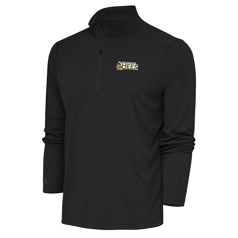 Men's Antigua Charcoal Salt Lake Bees Tribute Quarter-Zip Pullover Top
