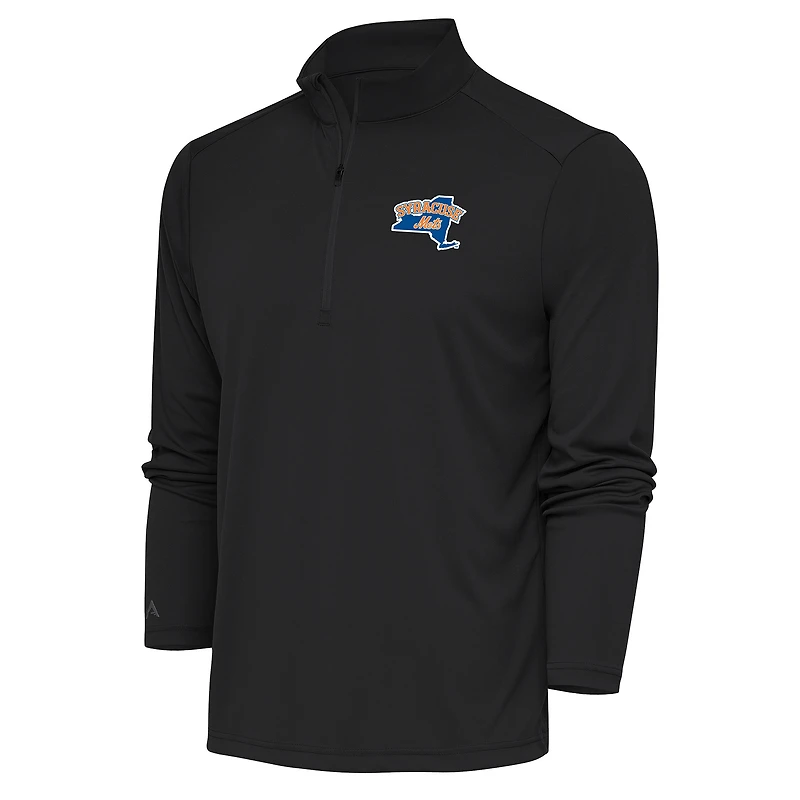 Men's Antigua  Charcoal Syracuse Mets Tribute Quarter-Zip Pullover Top