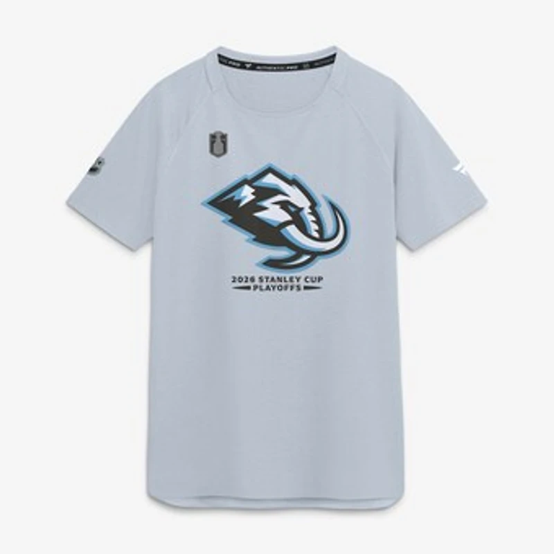 Men's Fanatics Gray Utah Mammoth 2026 Stanley Cup Playoffs Authentic Pro Rink Performance T-Shirt