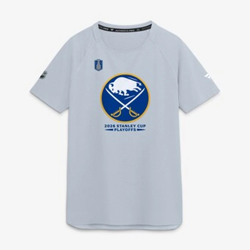 Men's Fanatics Gray Buffalo Sabres 2026 Stanley Cup Playoffs Authentic Pro Rink Performance T-Shirt