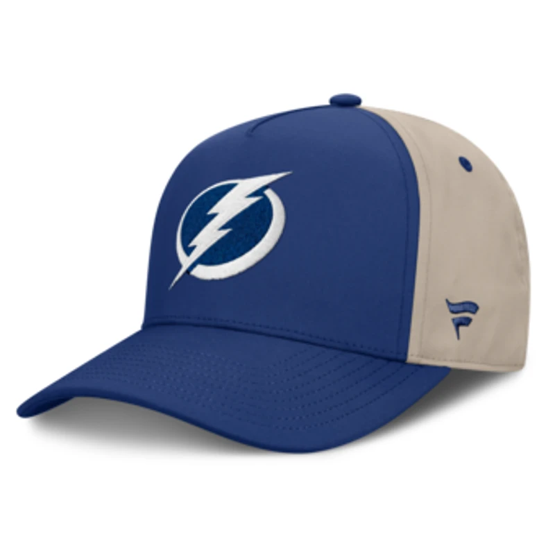 Men's Fanatics Blue/Tan Tampa Bay Lightning 2026 Stanley Cup Playoffs Locker Room Adjustable Hat