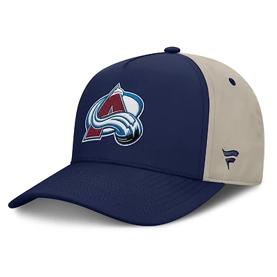 Men's Fanatics Navy/Tan Colorado Avalanche 2026 Stanley Cup Playoffs Locker Room Adjustable Hat