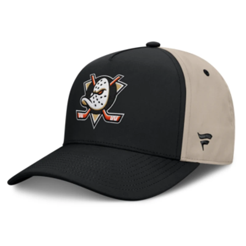 Men's Fanatics Black/Tan Anaheim Ducks 2026 Stanley Cup Playoffs Locker Room Adjustable Hat