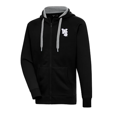 Men's Antigua  Black Winston-Salem Dash Victory Full-Zip Hoodie