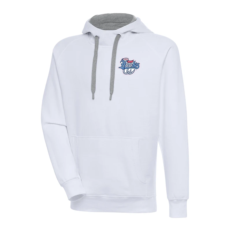 Men's Antigua  White Corpus Christi Hooks Victory Pullover Hoodie