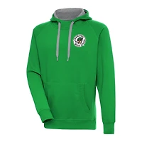 Men's Antigua  Kelly Green Down East Wood Ducks Victory Pullover Hoodie
