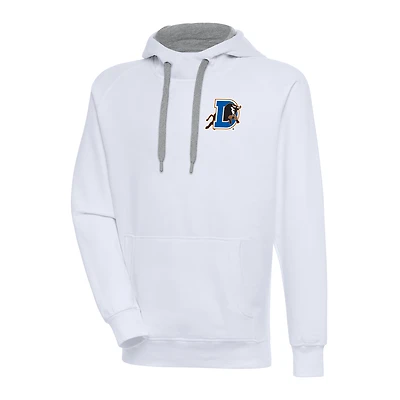 Men's Antigua  White Durham Bulls Victory Pullover Hoodie