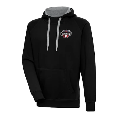 Men's Antigua  Black Hickory Crawdads Victory Pullover Hoodie