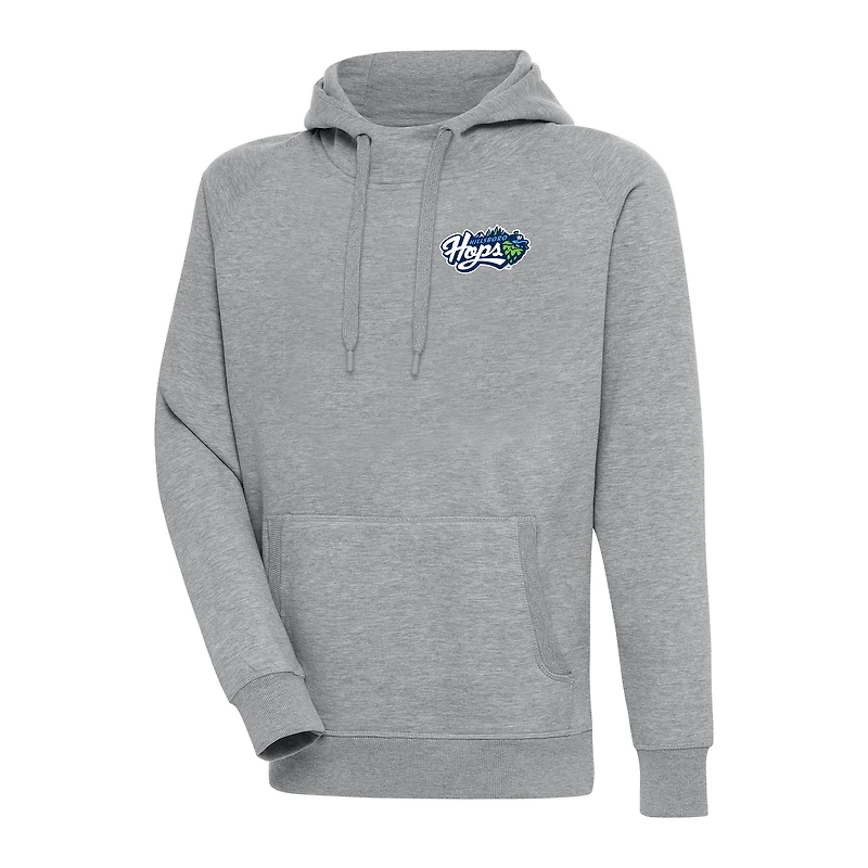 Men's Antigua  Heather Gray Hillsboro Hops Victory Pullover Hoodie