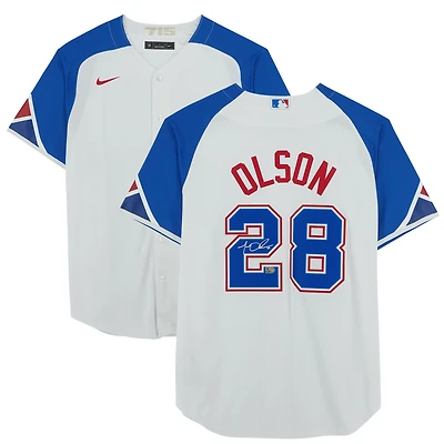 Matt Olson Atlanta Braves Autographed White Nike City Connect Replica Jersey