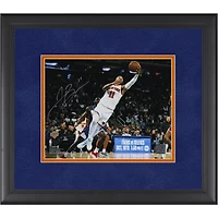 Jalen Brunson New York Knicks Autographed Framed 8" x 10" Layup in White Jersey Photograph