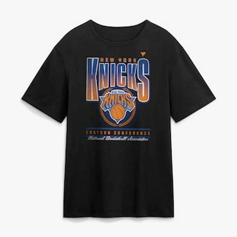 Men's Fanatics Black New York Knicks Oversized Graphics Swish T-Shirt