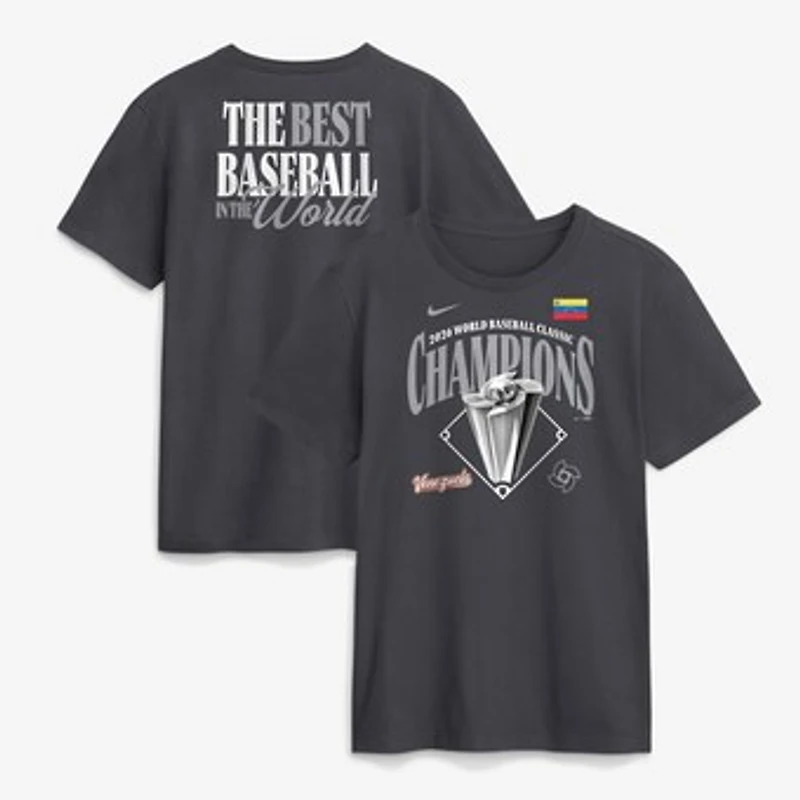 Men's Nike Charcoal Venezuela Baseball 2026 World Baseball Classic Champions Locker Room T-Shirt