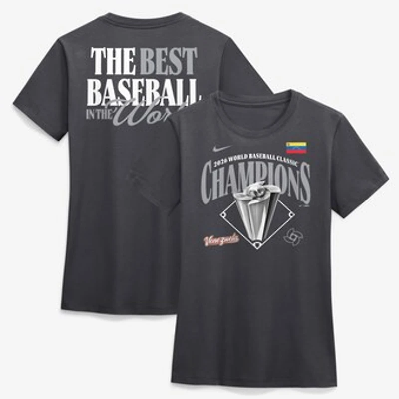 Women's Nike Anthracite Venezuela Baseball 2026 World Baseball Classic Champions Locker Room T-Shirt
