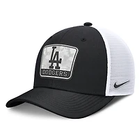 Men's Nike Black/White Los Angeles Dodgers Camo Rise Trucker Dri-FIT Adjustable Hat