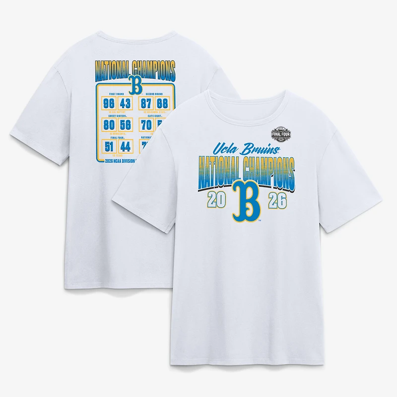 Unisex Fanatics White UCLA Bruins 2026 NCAA Women's Basketball National Champions Schedule T-Shirt
