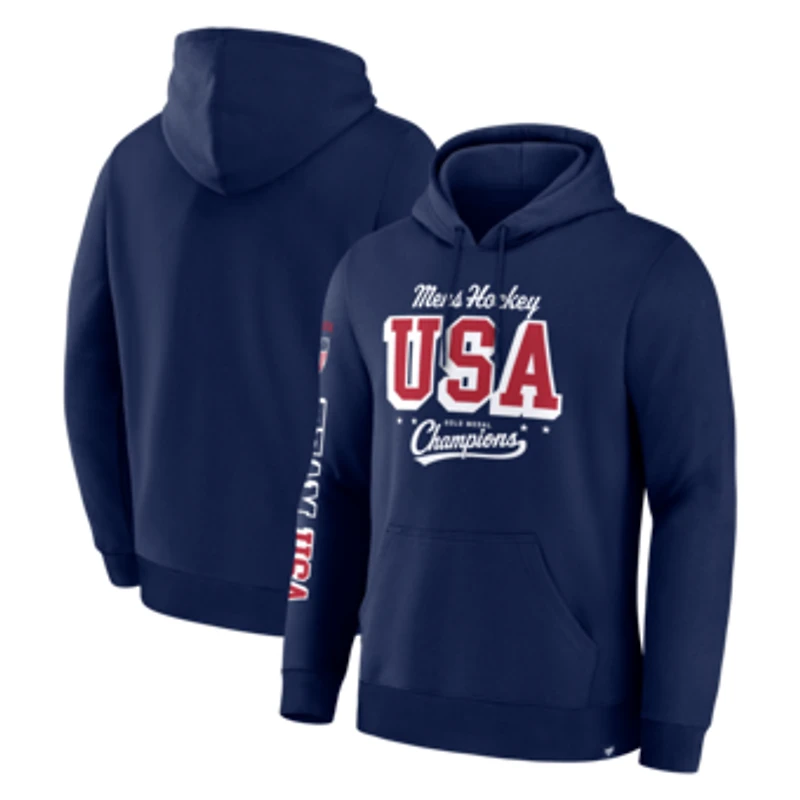 Men's Fanatics Athletic Navy US Men's Olympic Hockey Patriotic Hoodie