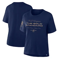 Women's Fanatics Navy Women's US Hockey 2026 Winter Olympics Gold Medal Champions Gold Standard T-Shirt