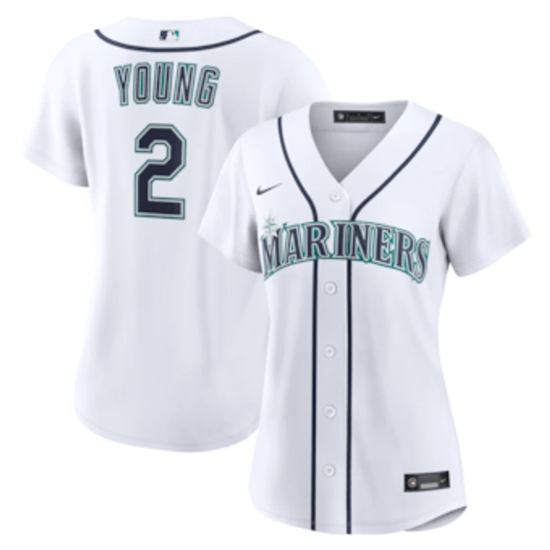 Women's Nike Cole Young White Seattle Mariners Home Replica Jersey