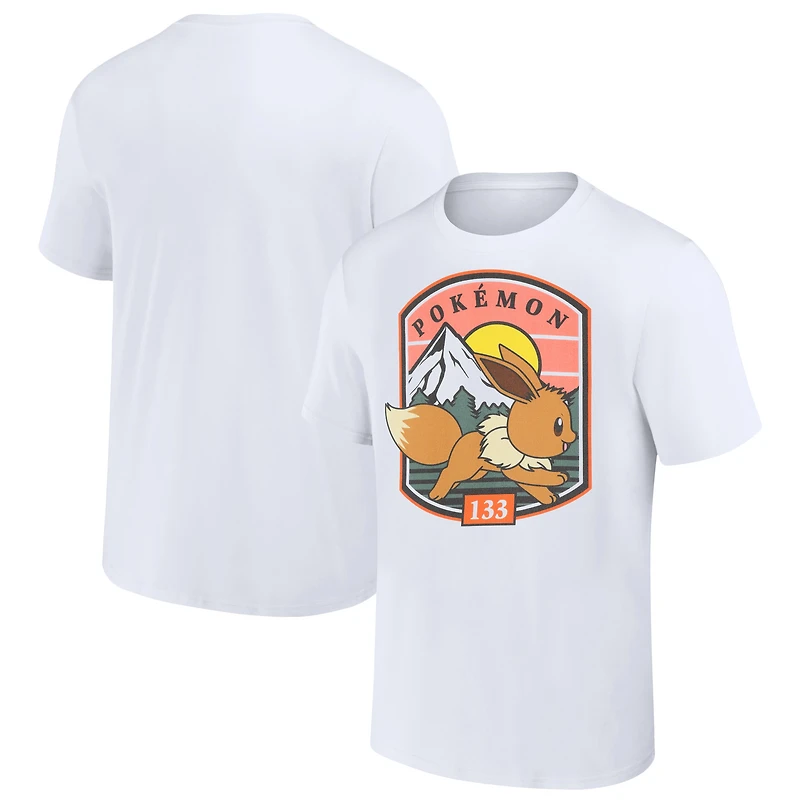 Unisex White Pokemon Eevee Out Run T-Shirt