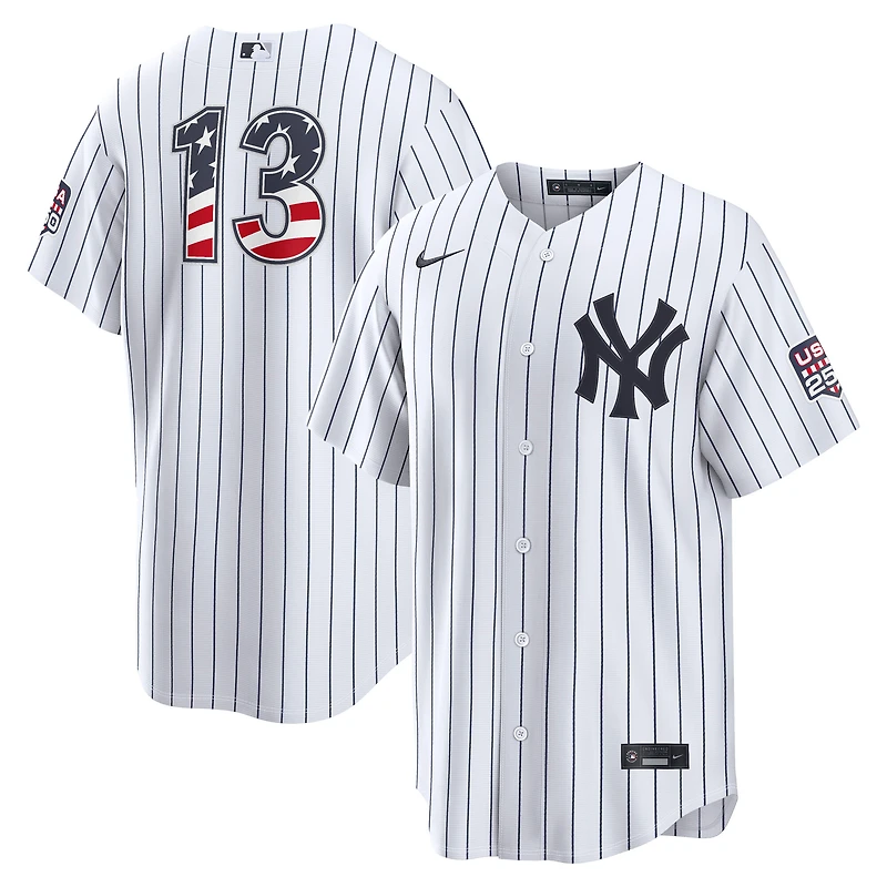 Fourth of July Men's New York Yankees Jazz Chisholm Jr. Nike White USA 250 Stadium Jersey
