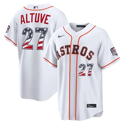 Men's Nike Jose Altuve White Houston Astros USA 250 Fourth of July Home Stadium Jersey