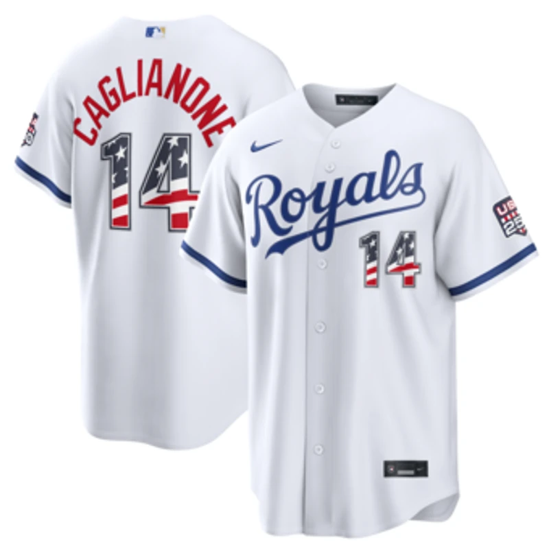 Fourth of July Men's Kansas City Royals Jac Caglianone Nike White USA 250 Stadium Jersey