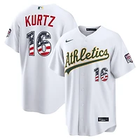 Fourth of July Men's Athletics Nick Kurtz Nike White USA 250 Stadium Jersey