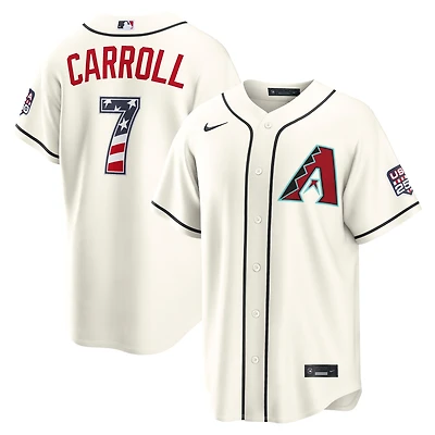 Fourth of July Men's Arizona Diamondbacks Corbin Carroll Nike Cream USA 250 Stadium Jersey