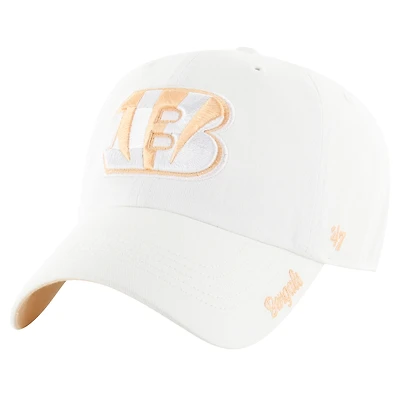 Women's '47 White Cincinnati Bengals Ballpark Cheer Clean Up Adjustable Hat