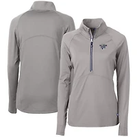Women's Cutter & Buck  Gray 2023 MLB All-Star Game Adapt Eco Knit Stretch Recycled Half-Zip Pullover Top