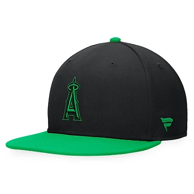 Men's Fanatics Black/Kelly Green Los Angeles Angels Lucky Snapback Hat