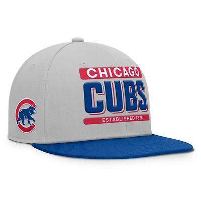 Men's Fanatics Gray/Royal Chicago Cubs Line Drive Two-Tone Snapback Hat