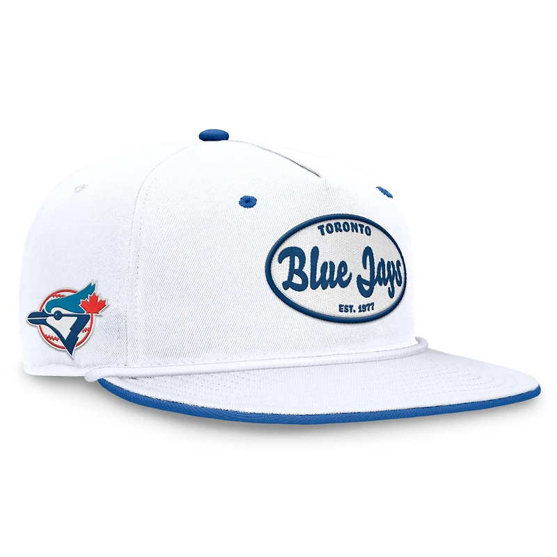 Men's Fanatics White Toronto Blue Jays Cooperstown Collection Iron Golfer Snapback Hat