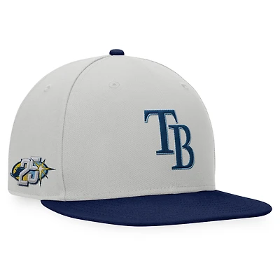 Men's Fanatics Gray/Navy Tampa Bay Rays Glory Days Two-Tone Snapback Hat