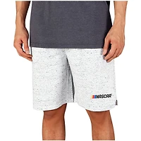 Men's Concepts Sport White/Charcoal NASCAR Throttle Knit Jam Shorts