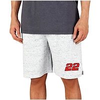 Men's Concepts Sport  White/Charcoal Joey Logano Throttle Knit Jam Shorts