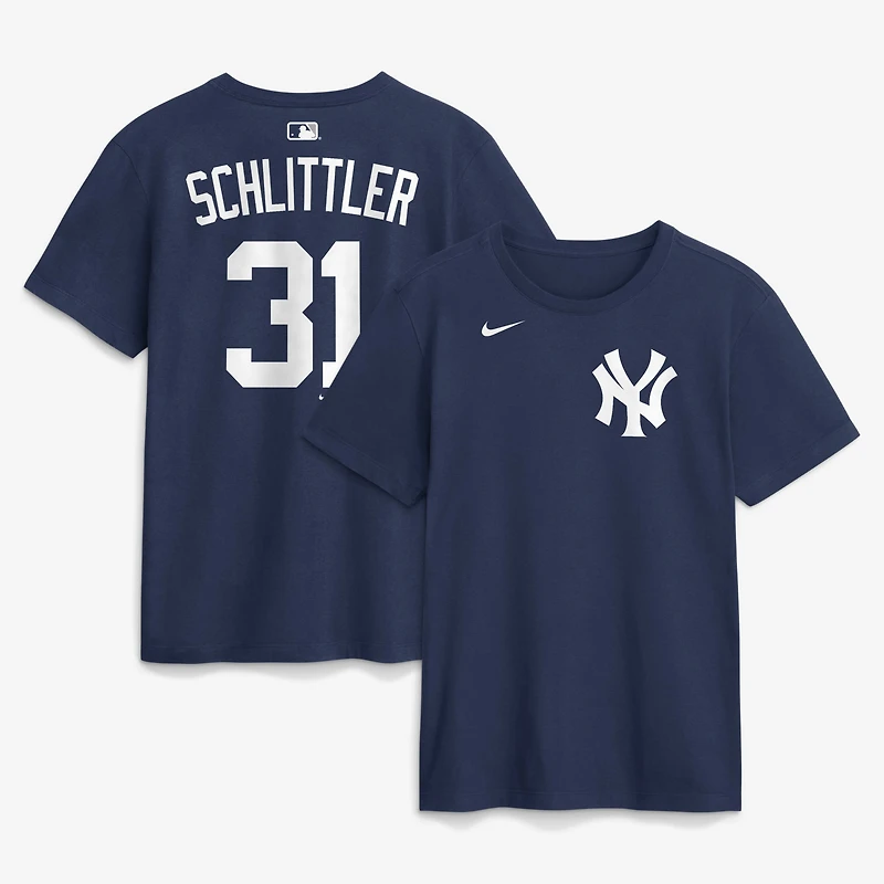 Men's Nike Cam Schlittler Navy New York Yankees Name & Number T-Shirt