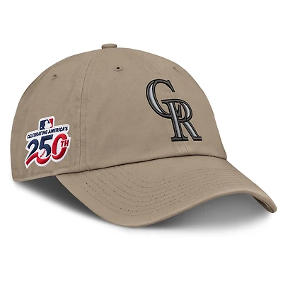 Men's Nike Khaki Colorado Rockies Celebrating America's 250th Club Adjustable Hat