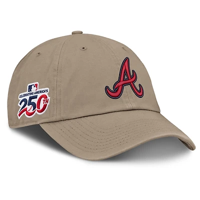 Men's Nike Khaki Atlanta Braves Celebrating America's 250th Club Adjustable Hat
