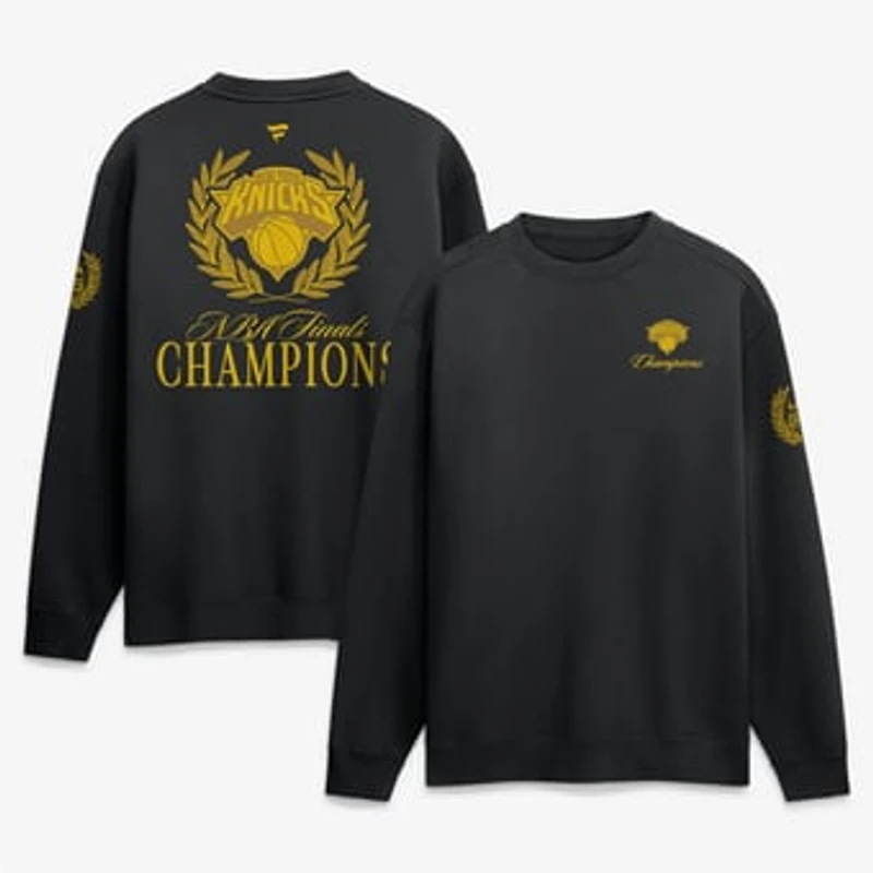 Men's Fanatics Black New York Knicks 2026 NBA Finals Champions x USA 250th Sweatshirt