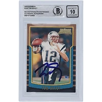 Tom Brady New England Patriots Autographed 2000 Bowman #236 Beckett Fanatics Witnessed Authenticated 10 Rookie Card