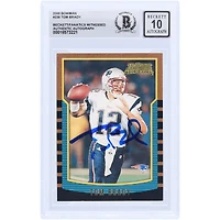 Tom Brady New England Patriots Autographed 2000 Bowman #236 Beckett Fanatics Witnessed Authenticated 10 Rookie Card