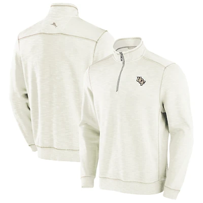 Men's Tommy Bahama Cream UCF Knights Tobago Bay Half-Zip Tri-Blend Top