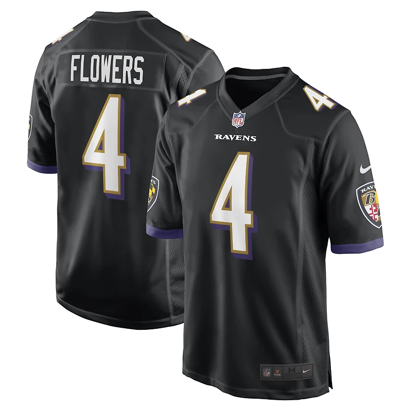 Men's Nike Zay Flowers Black Baltimore Ravens Alternate Game Jersey