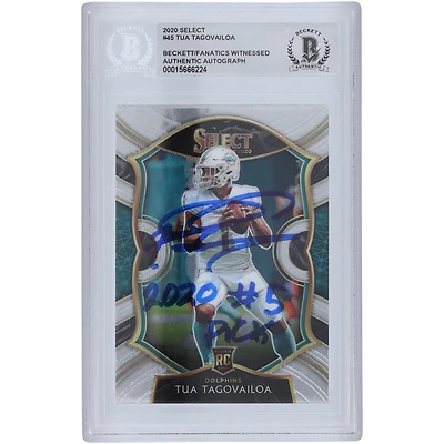 Tua Tagovailoa Miami Dolphins 2020 Panini Select Concourse #45 Beckett Fanatics Witnessed Authenticated Rookie Card with "2020 #5 Pick" Inscription