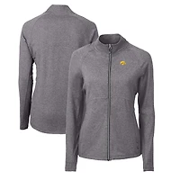 Women's Cutter & Buck  Heather Black Iowa Hawkeyes Adapt Eco Knit Heather Recycled Full-Zip Jacket