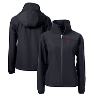 Women's Cutter & Buck  Black Indiana Hoosiers Charter Eco Recycled Full-Zip Jacket