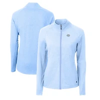 Women's Cutter & Buck Heather Powder Blue Southern University Jaguars Adapt Eco Knit Recycled Full-Zip Jacket