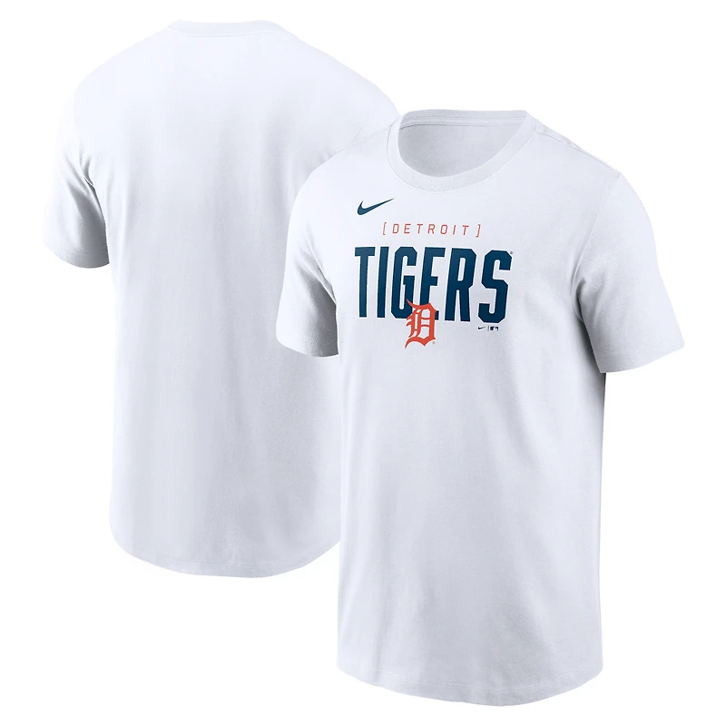 Men's Nike White Detroit Tigers Home Team Bracket Stack T-Shirt